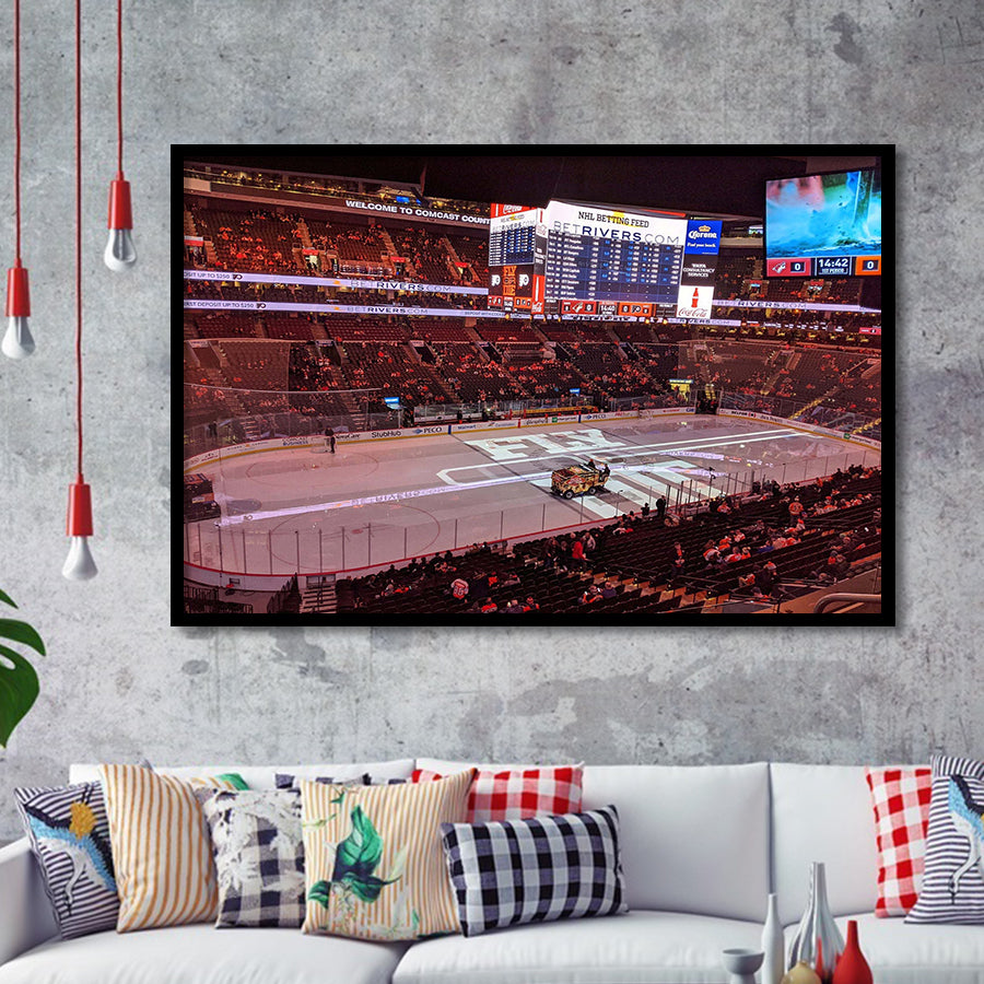 Philadelphia Flyers Stadium Art Prints Wells Fargo Center Wall Art,Sport Stadium Art Prints, Fan Gift, Wall Decor