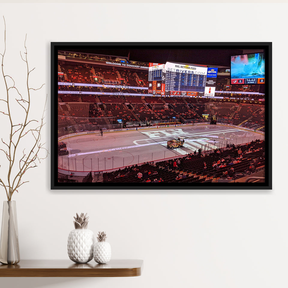 Philadelphia Flyers Stadium Framed Canvas Prints Wells Fargo Center Wall Art,Sport Stadium Art Prints, Fan Gift