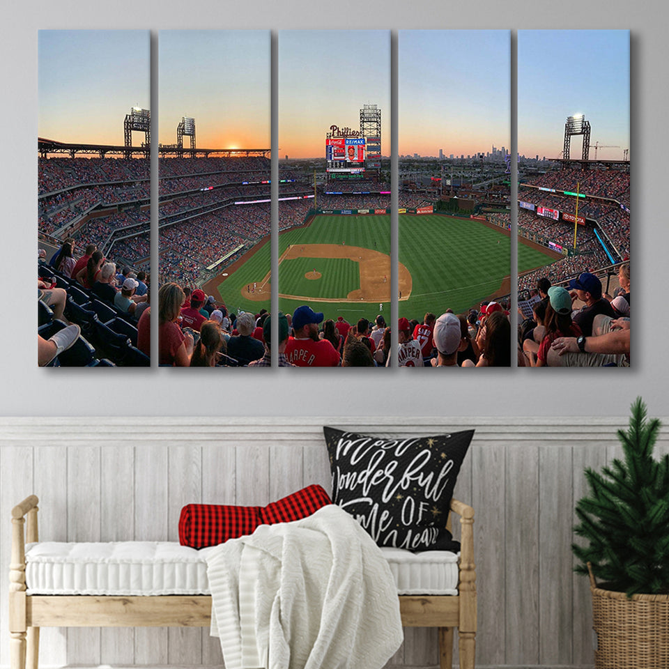 Philadelphia Phillies Wall Art Citizens Bank Park Stadium Canvas Prints,Multi Panels B,Sport Stadium Art Prints, Fan Gift
