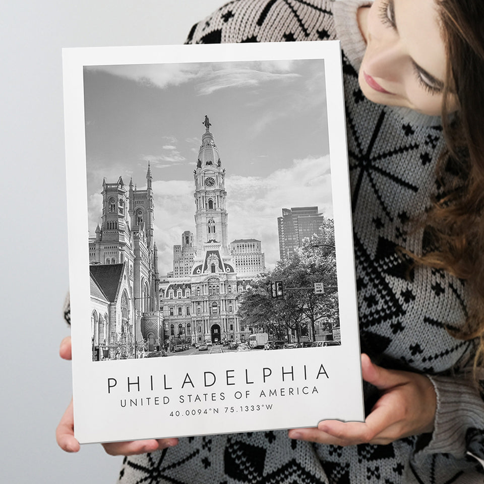 Philadelphia, Usa 1 Black And White Art Canvas Prints Wall Art Home Decor
