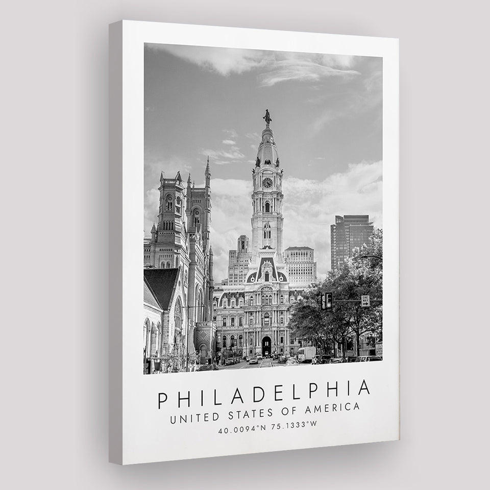 Philadelphia, Usa 1 Black And White Art Canvas Prints Wall Art Home Decor