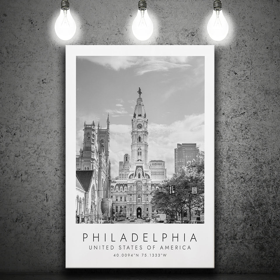 Philadelphia, Usa 1 Black And White Art Canvas Prints Wall Art Home Decor