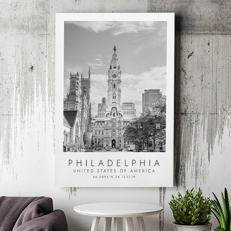 Philadelphia, Usa 1 Black And White Art Canvas Prints Wall Art Home Decor