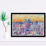 Philadelphia Watercolor Philadelphia Pennsylvania, Sport Prints Fan Gift, Framed Art Prints Wall Art Decor
