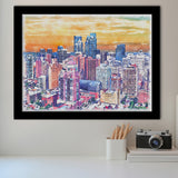 Philadelphia Watercolor Philadelphia Pennsylvania, Sport Prints Fan Gift, Framed Art Prints Wall Art Decor