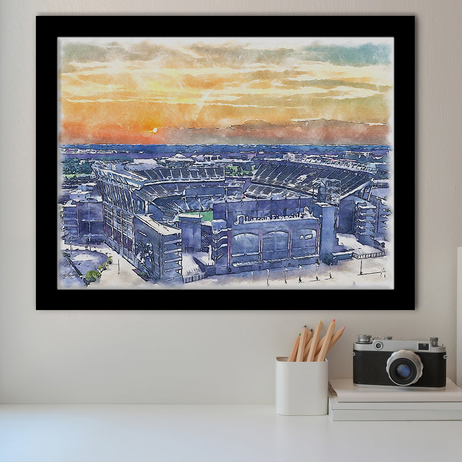 Phili Eagles Stadium Lincoln Financial Field Watercolor, Sport Prints Fan Gift, Framed Art Prints Wall Art Decor