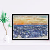 Phili Eagles Stadium Lincoln Financial Field Watercolor, Sport Prints Fan Gift, Framed Art Prints Wall Art Decor