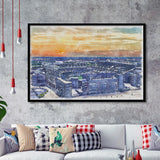 Phili Eagles Stadium Lincoln Financial Field Watercolor, Sport Prints Fan Gift, Framed Art Prints Wall Art Decor