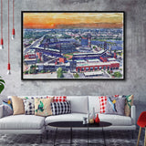 Phillies Stadium Watercolor Citizens Bank Stadium, Sport Art Prints Fan Gift, Framed Canvas Prints Wall Art Decor