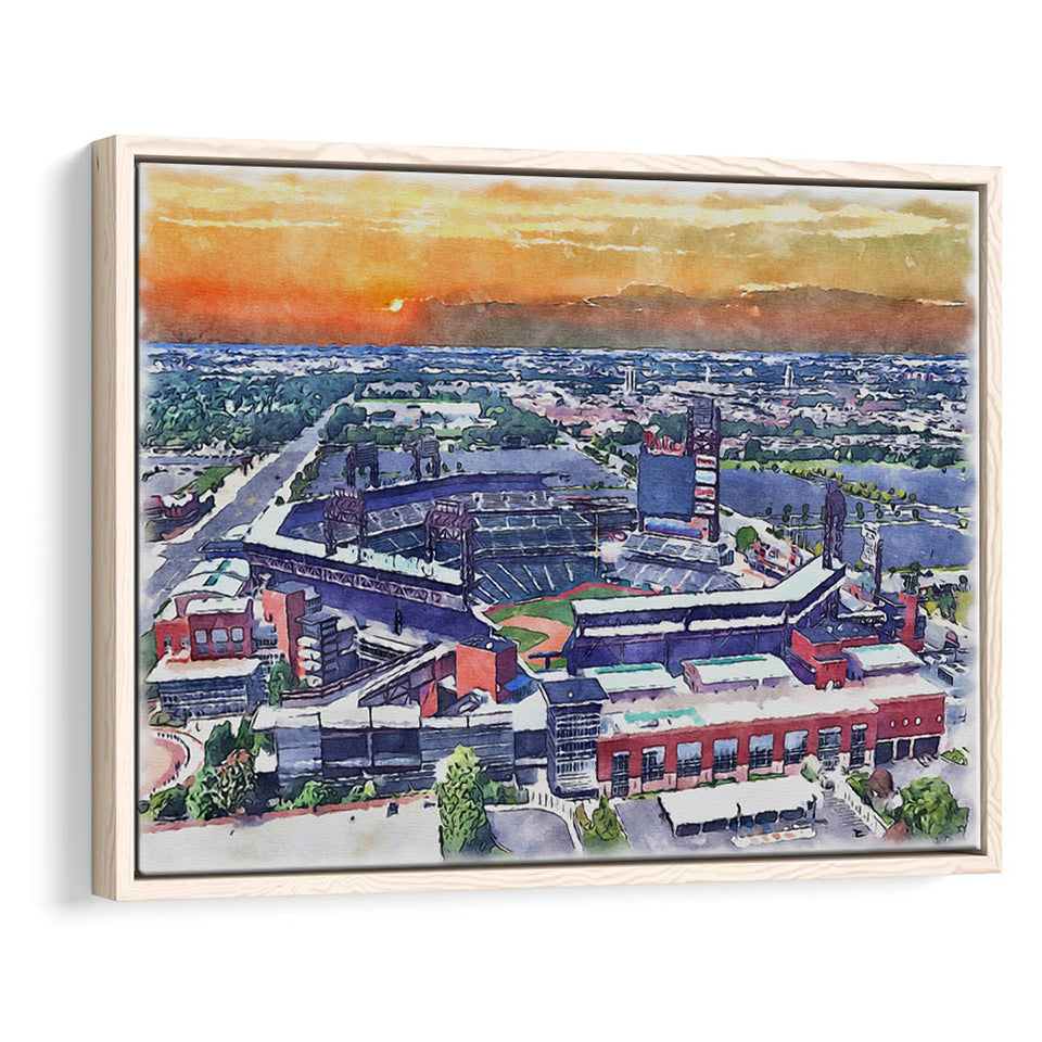 Phillies Stadium Watercolor Citizens Bank Stadium, Sport Art Prints Fan Gift, Framed Canvas Prints Wall Art Decor