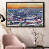 Phillies Stadium Watercolor Citizens Bank Stadium, Sport Art Prints Fan Gift, Framed Canvas Prints Wall Art Decor