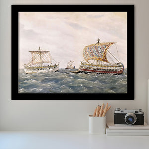 Phoenician And Assyrian Ships In Service Of Persian King Cambyses  Framed Art Prints Wall Decor - Painting Art, Framed Picture, Home Decor