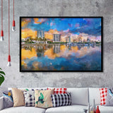 Phoenix Arizona Usa Cityscape Downtown Afternoon City Art Watercolor Framed Art Prints Wall Art Decor,Framed Picture