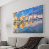 Phoenix Arizona Usa Cityscape Downtown Afternoon City Art Watercolor Canvas Prints Wall Art Home Decor, Large Canvas