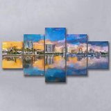 Phoenix Arizona Usa Cityscape Downtown Afternoon 5 Pieces Mixed Canvas Prints Wall Art Home Decor