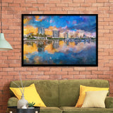 Phoenix Arizona Usa Cityscape Downtown Afternoon City Art Watercolor Framed Art Prints Wall Art Decor,Framed Picture