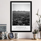 Phoenix, Usa Black And White Art Framed Art Prints Wall Art Decor, Framed Picture