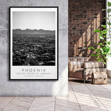 Phoenix, Usa Black And White Art Framed Canvas Prints Wall Art Home Decor, Floating Frame