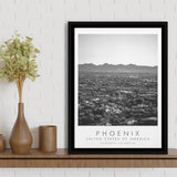 Phoenix, Usa Black And White Art Framed Canvas Prints Wall Art Home Decor, Floating Frame