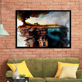 Pianist On The Roof, Surrealism Canvas Painting Framed Art Prints, Wall Art,Home Decor,Framed Picture