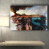 Pianist On The Roof, Surrealism Canvas Painting Canvas Prints Wall Art Home Decor