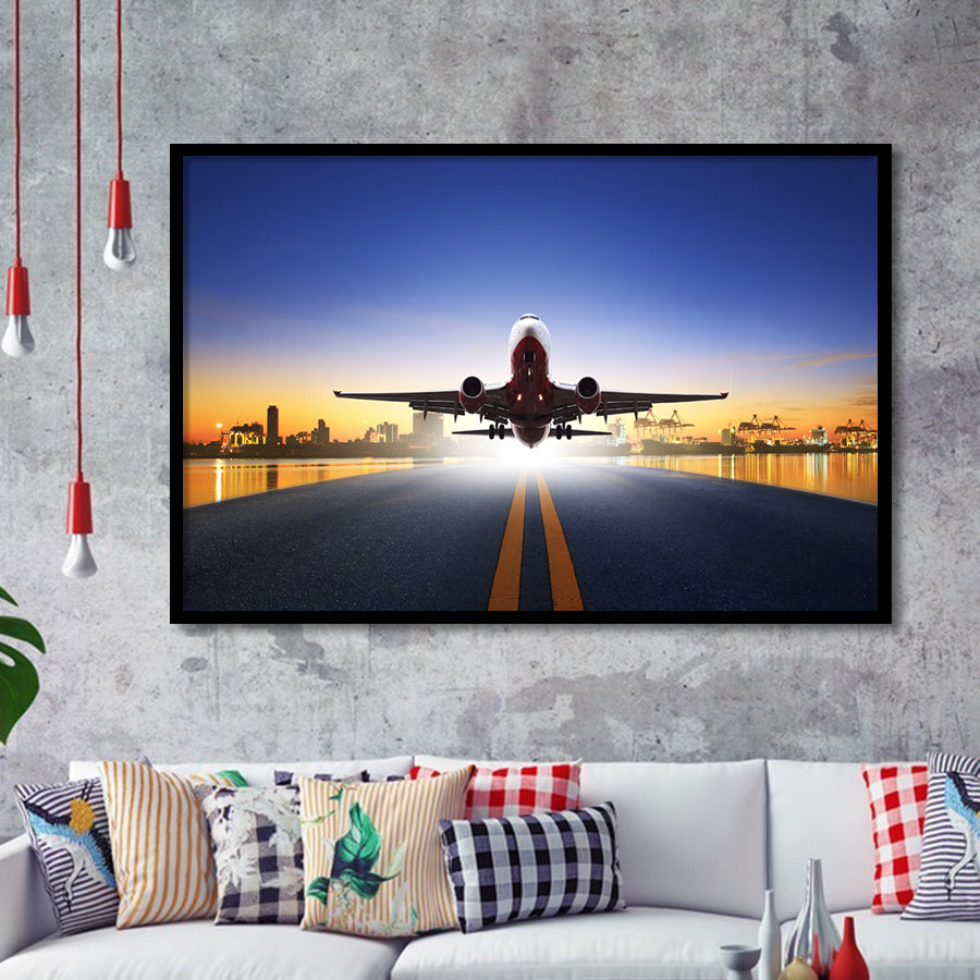 Pictures Airplane Passenger Airplanes Takes Off Flight Framed Art Prints Wall Decor - Painting Prints, Home Decor,Framed Picture, For Sale