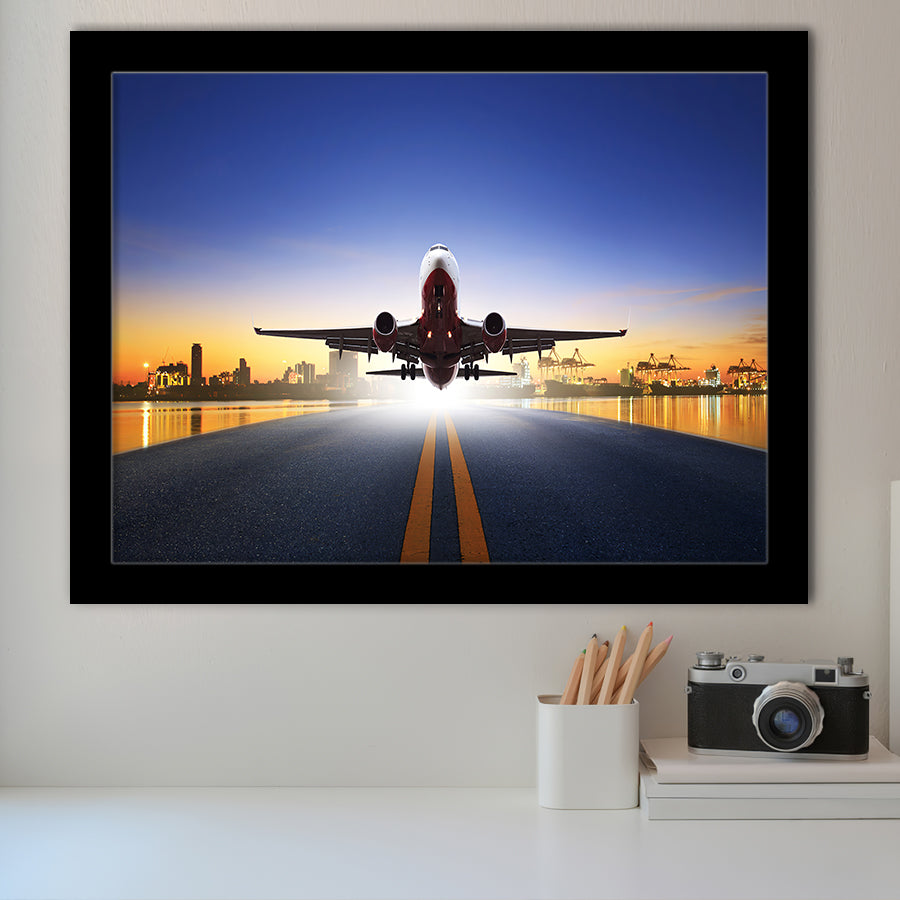 Pictures Airplane Passenger Airplanes Takes Off Flight Framed Art Prints Wall Decor - Painting Prints, Home Decor,Framed Picture, For Sale