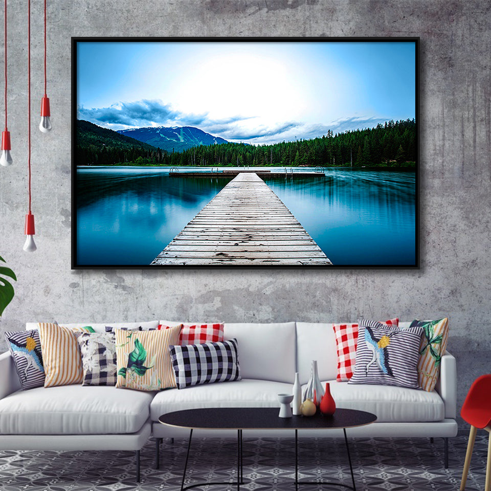 Pier Canvas Framed Canvas Prints Wall Art Decor, Framed Picture, Floating Frame