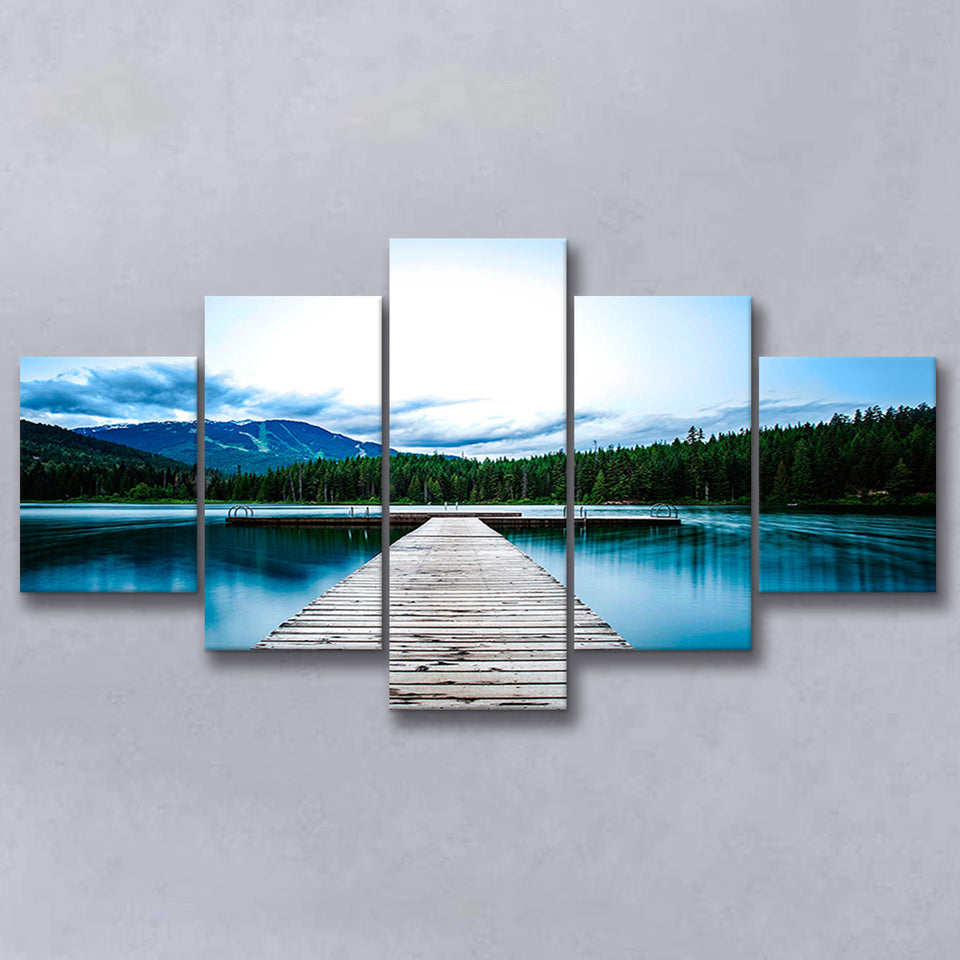Pier Lake House Decor Forest Canvas Large Canvas Prints Multi Panels Wall Art Prints Home Decor