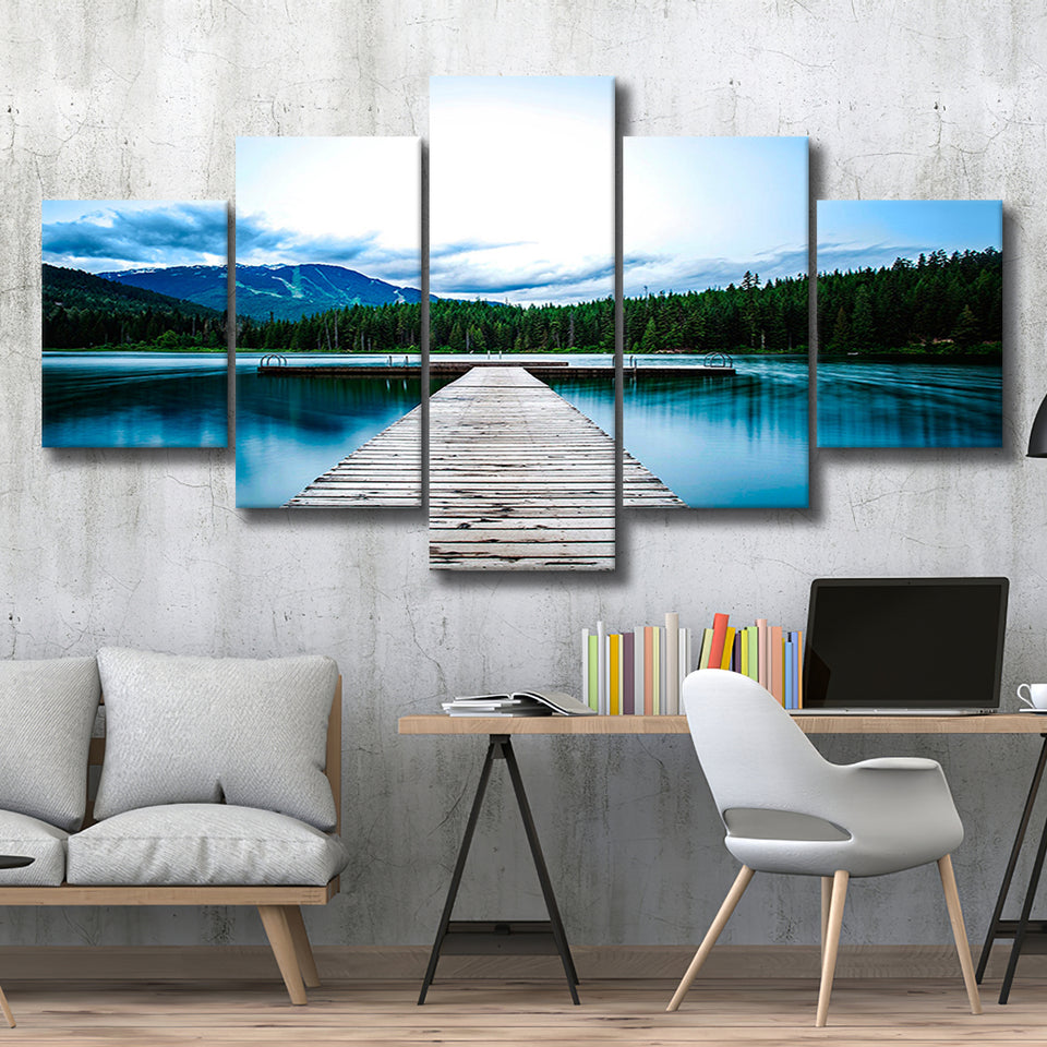 Pier Lake House Decor Forest Canvas Large Canvas Prints Multi Panels Wall Art Prints Home Decor