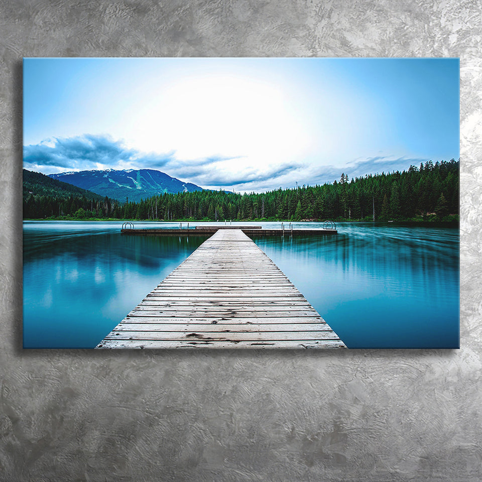 Pier Lake House Decor Forest Canvas Landscape Canvas Prints Wall Art Home Decor - Painting Canvas, Ready to hang