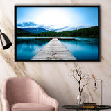 Pier Lake House Decor Forest Framed Canvas Prints Wall Art Home Decor - Painting Canvas, Black Frame, Framed Picture