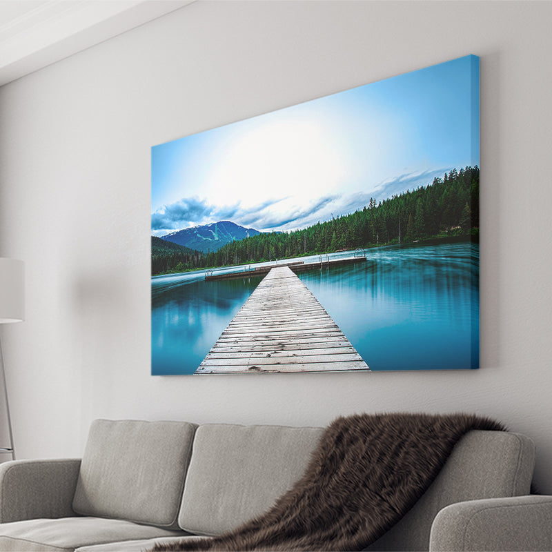 Pier Lake House Decor Forest Canvas Landscape Canvas Prints Wall Art Home Decor - Painting Canvas, Ready to hang