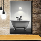 Pig In Bathtube Bathroom Art Funny Pig Black And White, Painting Art, Canvas Prints Wall Art Home Decor