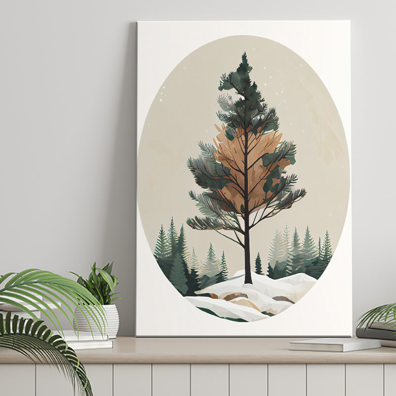 Pine Tree Retro Art Print ,City Art Print, Large Canvas, Canvas Print Wall Art Home Decor