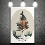 Pine Tree Retro Art Print ,City Art Print, Large Canvas, Canvas Print Wall Art Home Decor