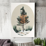 Pine Tree Retro Art Print ,City Art Print, Large Canvas, Canvas Print Wall Art Home Decor