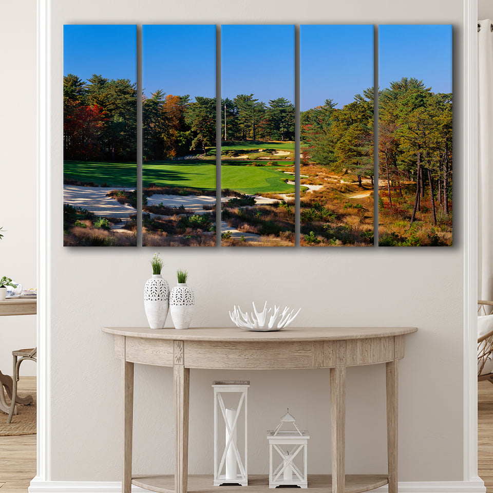 Pine Valley Golf Club Hole 18 Pine Valley Golf Courses, Pine Valley, New Jersey, 5 Panels Extra Large Canvas Prints Wall Art
