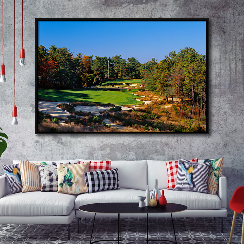 Pine Valley Golf Club Hole 18 Pine Valley Golf Courses, Pine Valley, New Jersey, Framed Canvas Prints Wall Art Decor