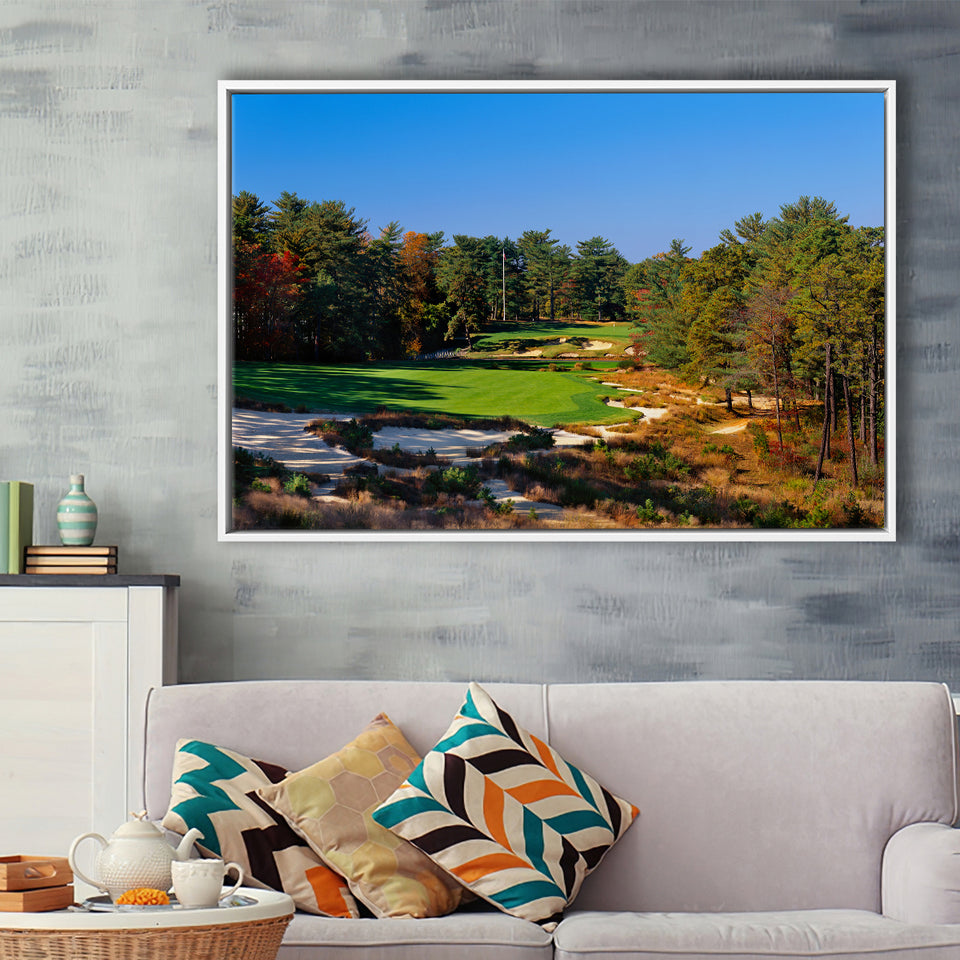 Pine Valley Golf Club Hole 18 Pine Valley Golf Courses, Pine Valley, New Jersey, Framed Canvas Prints Wall Art Decor