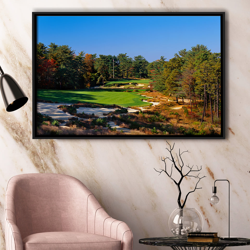 Pine Valley Golf Club Hole 18 Pine Valley Golf Courses, Pine Valley, New Jersey, Framed Canvas Prints Wall Art Decor