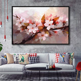 Pink Cherry Blossom Wall Art Framed Canvas Prints Wall Art, Floating Frame, Large Canvas Home Decor
