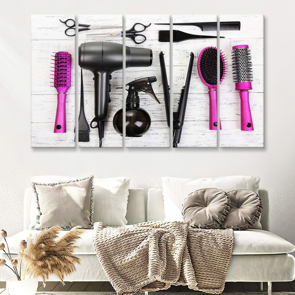 Pink Cut Shop Decor 5 Pieces B Canvas Prints Wall Art - Painting Canvas, Multi Panels, Wall Decor