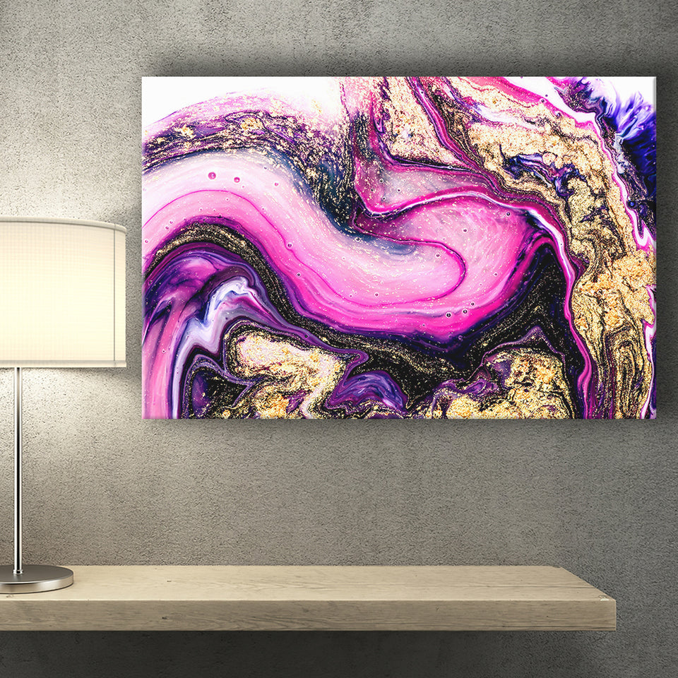 Pink Marble Art Canvas Prints Wall Art Decor - Painting Canvas,Home Decor, Ready to Hang