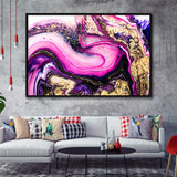 Pink Marble Art Framed Canvas Prints Wall Art Decor, Framed Picture, Floating Frame