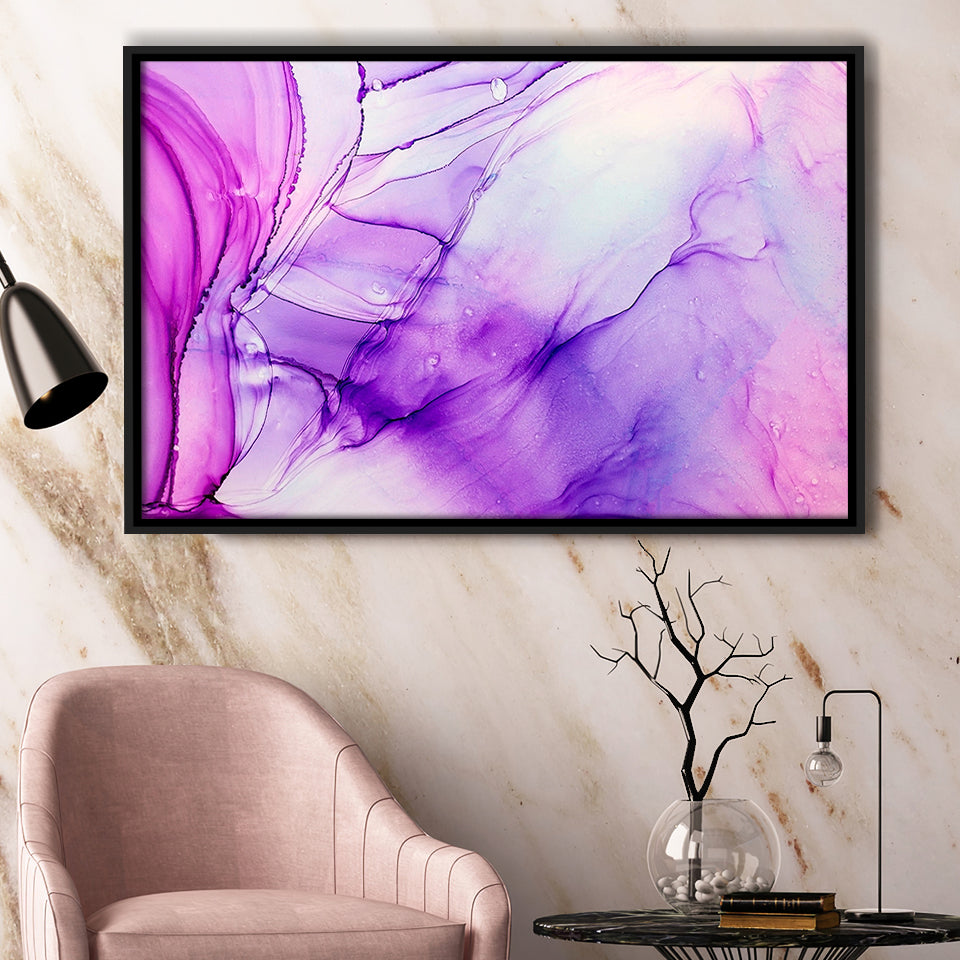 Pink Marble Pink Art Framed Canvas Prints Wall Art Decor, Framed Picture, Floating Frame