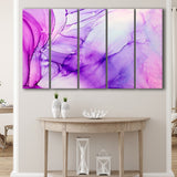 Pink Marble Pink Art 5 Piece B Canvas Prints Wall Art, Multi Panels,Large Canvas