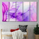Pink Marble Pink Art 5 Piece B Canvas Prints Wall Art, Multi Panels,Large Canvas