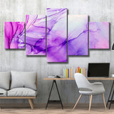 Pink Marble Pink Art 5 Piece Canvas Prints Wall Art Decor, Multi Panels, Mixed Canvas