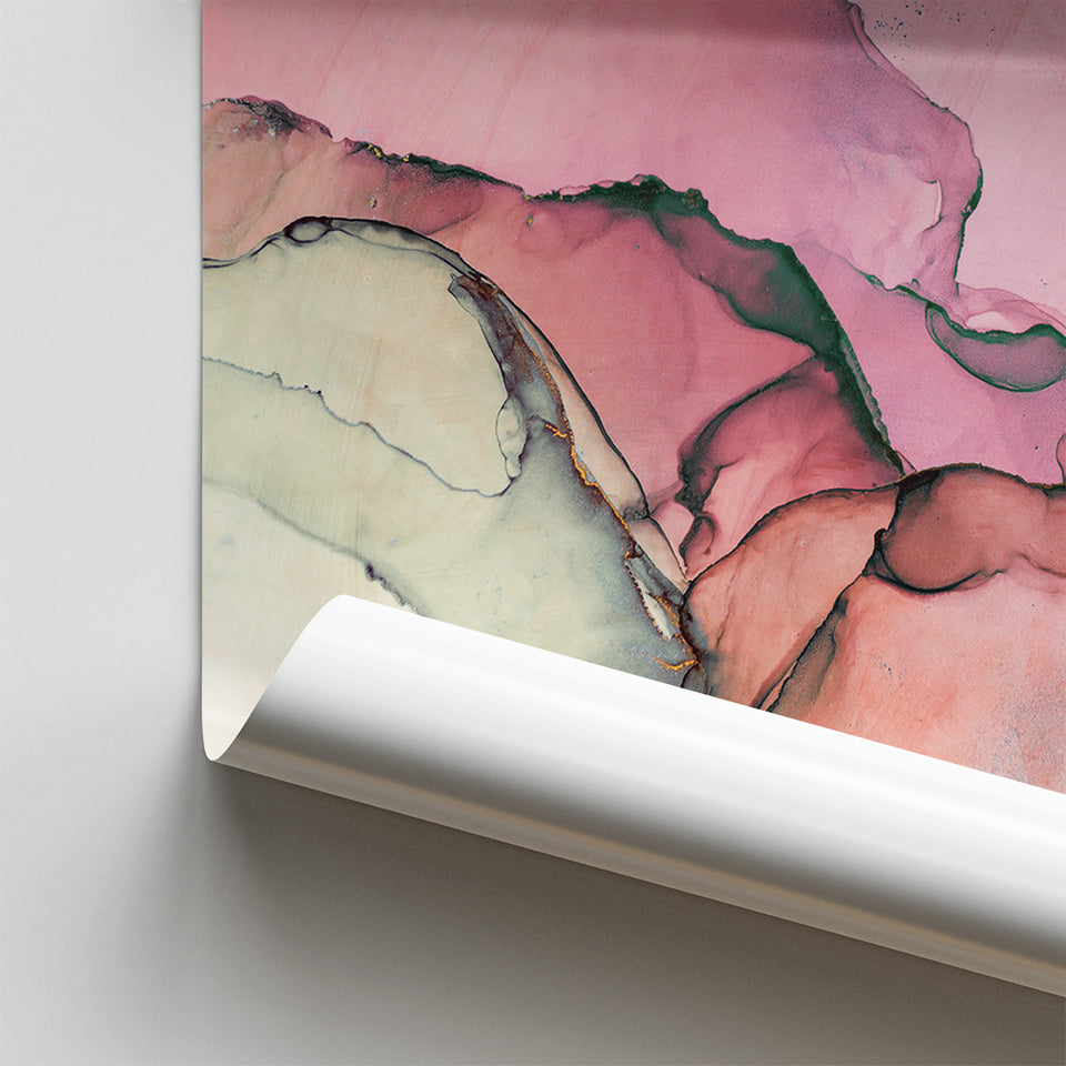 Pink Marble Wall Art Poster Prints Wall Art Decor, Unframe, Poster Art